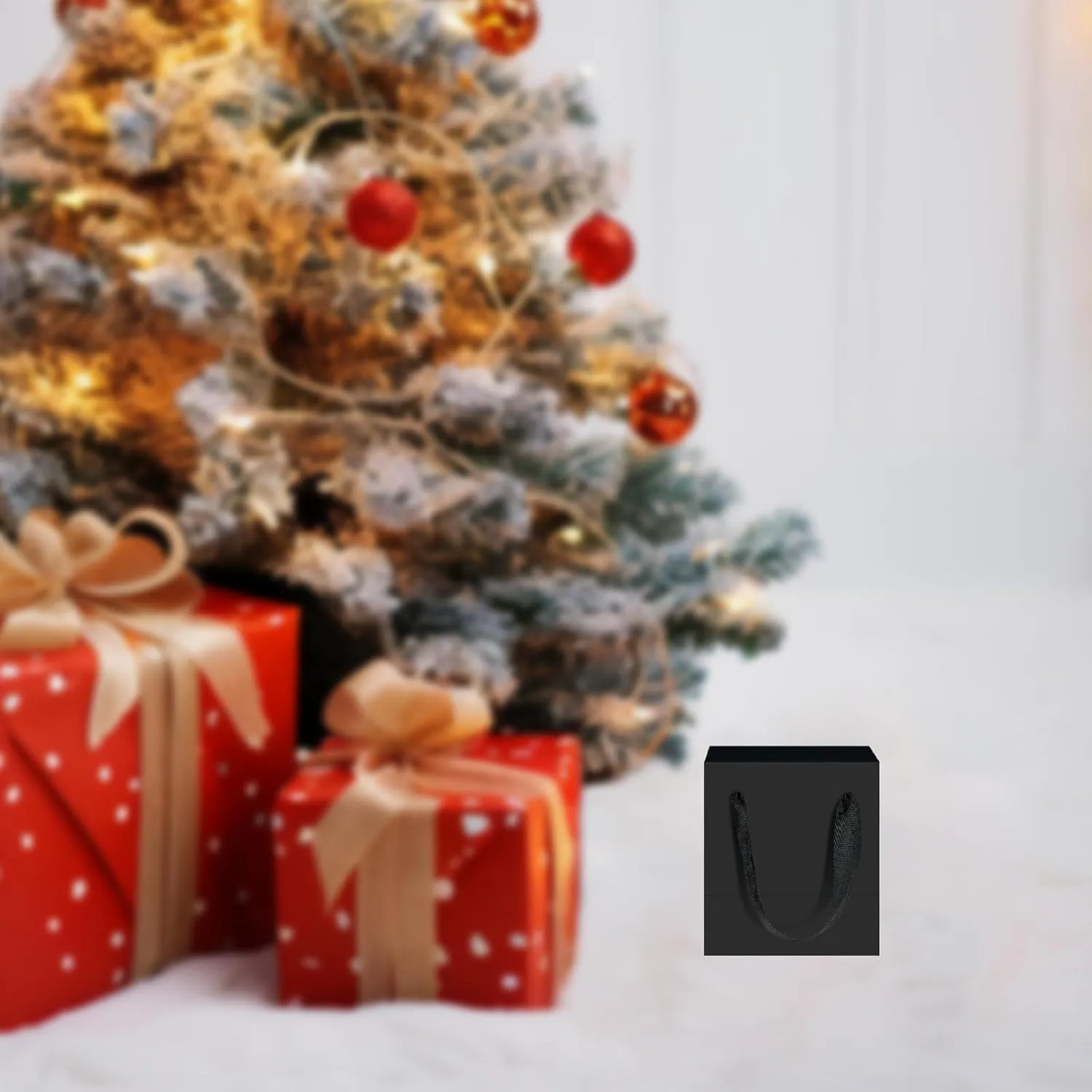Aosric Black Gift Bags with Handles, 30 Pcs 4"x2.7"x4.5" Durable, Reusable, Foldable Small Cardstock Paper Bags for Party Favors, Christmas, Baby Shower, Birthday, Wedding, Shopping, and Retail Use