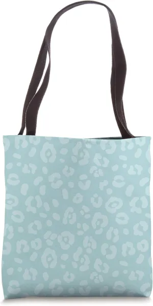 Aqua - Chic Elegant Leopard Animal Print Pattern Tote Bag