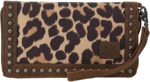 ARIAT Women's Cruiser Clutch Leopard Handbag, Brown, One Size