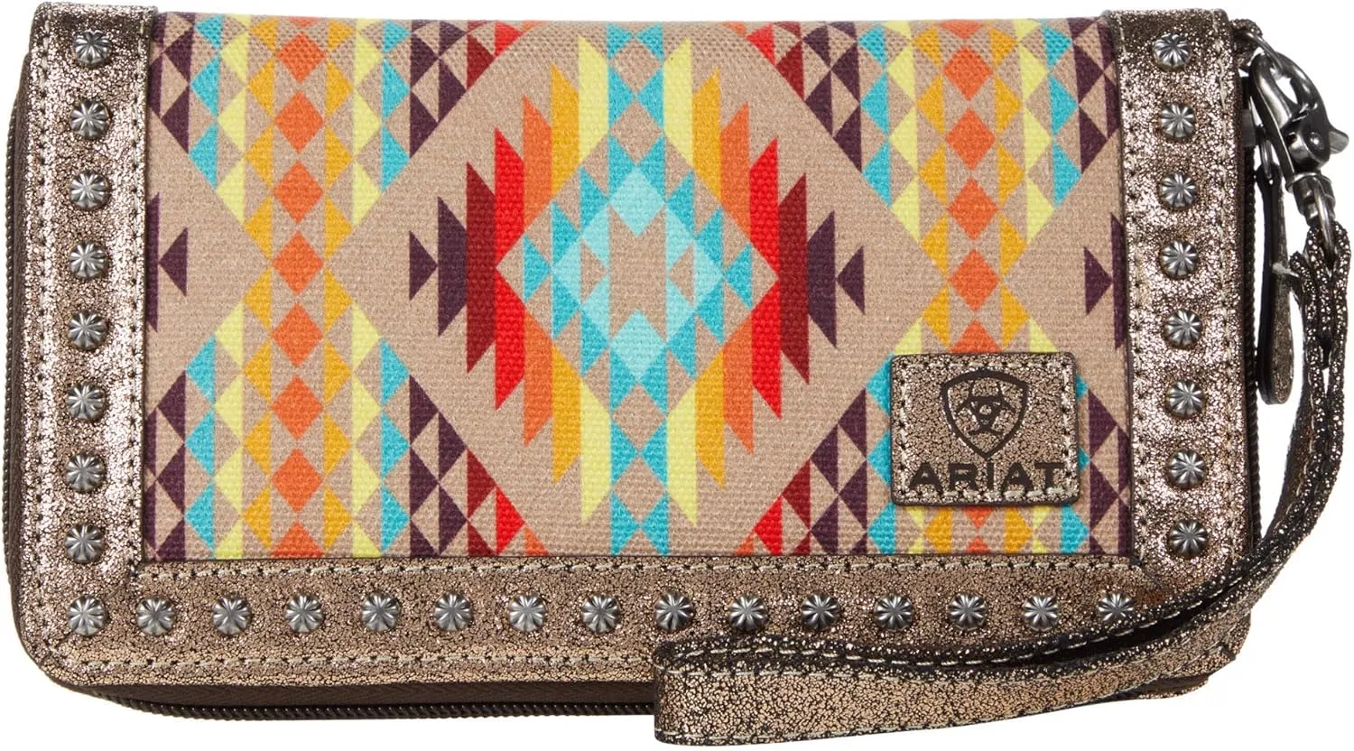 ARIAT Women's Southwestern Cruiser Clutch Orange Handbag, Multicolored, One Size