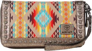 ARIAT Women's Southwestern Cruiser Clutch Orange Handbag, Multicolored, One Size