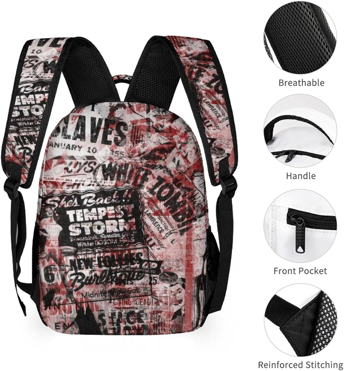 Art Graffiti Wall Printed Laptop Backpack Travel Camping Backpack for Men Women, School Bookbag for Kids