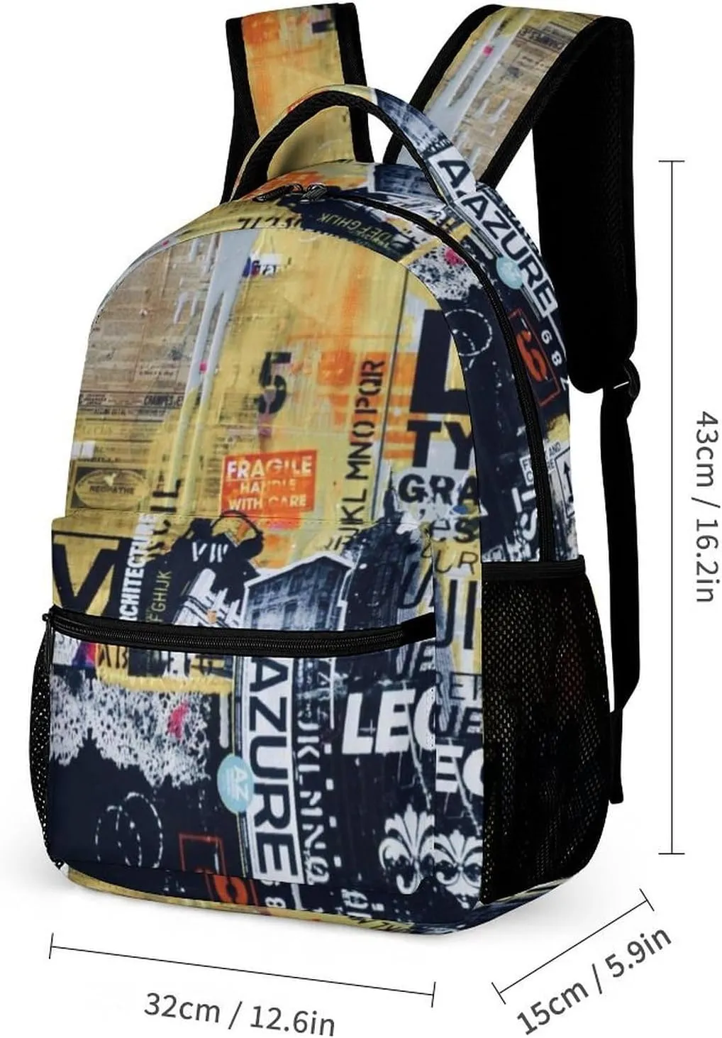 Art Graffiti Wall Printed Laptop Backpack Travel Camping Backpack for Men Women, School Bookbag for Kids