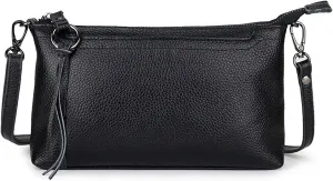 Artwell Genuine Leather Crossbody Bag For Women Small Tassel Shoulder Bag Zipper Clutch Phone Wallet Purse