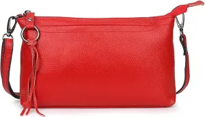 Artwell Genuine Leather Crossbody Bag For Women Small Tassel Shoulder Bag Zipper Clutch Phone Wallet Purse