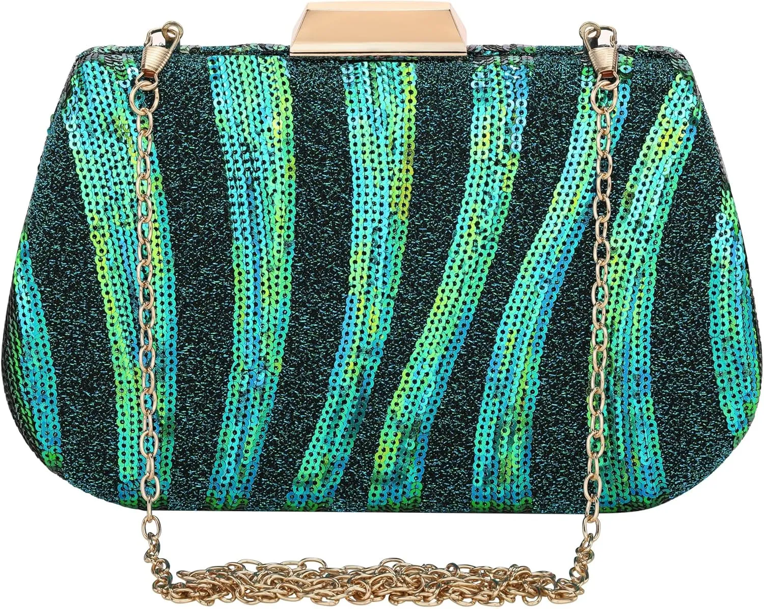 Ayliss Women Evening Handbag Beaded Sequin Peacock Clutch Bag Crossbody Purse Shoulder Party Vintage Handbag Prom