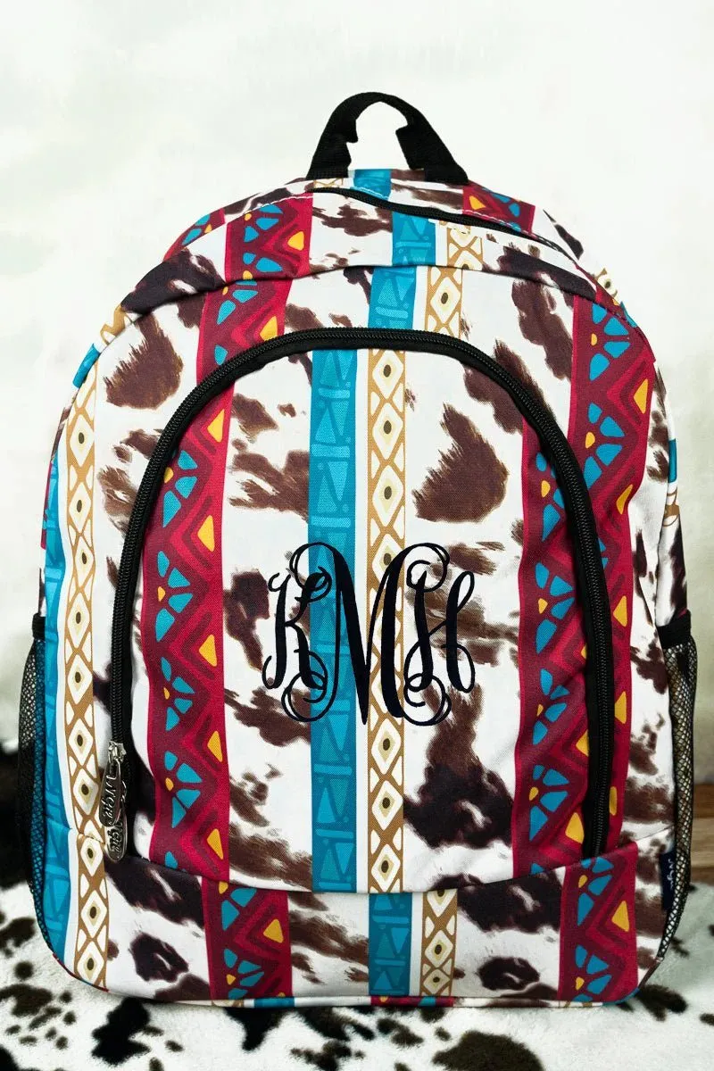 Aztec Cow Print Backpack/Bookbag - Personalized/Monogrammed