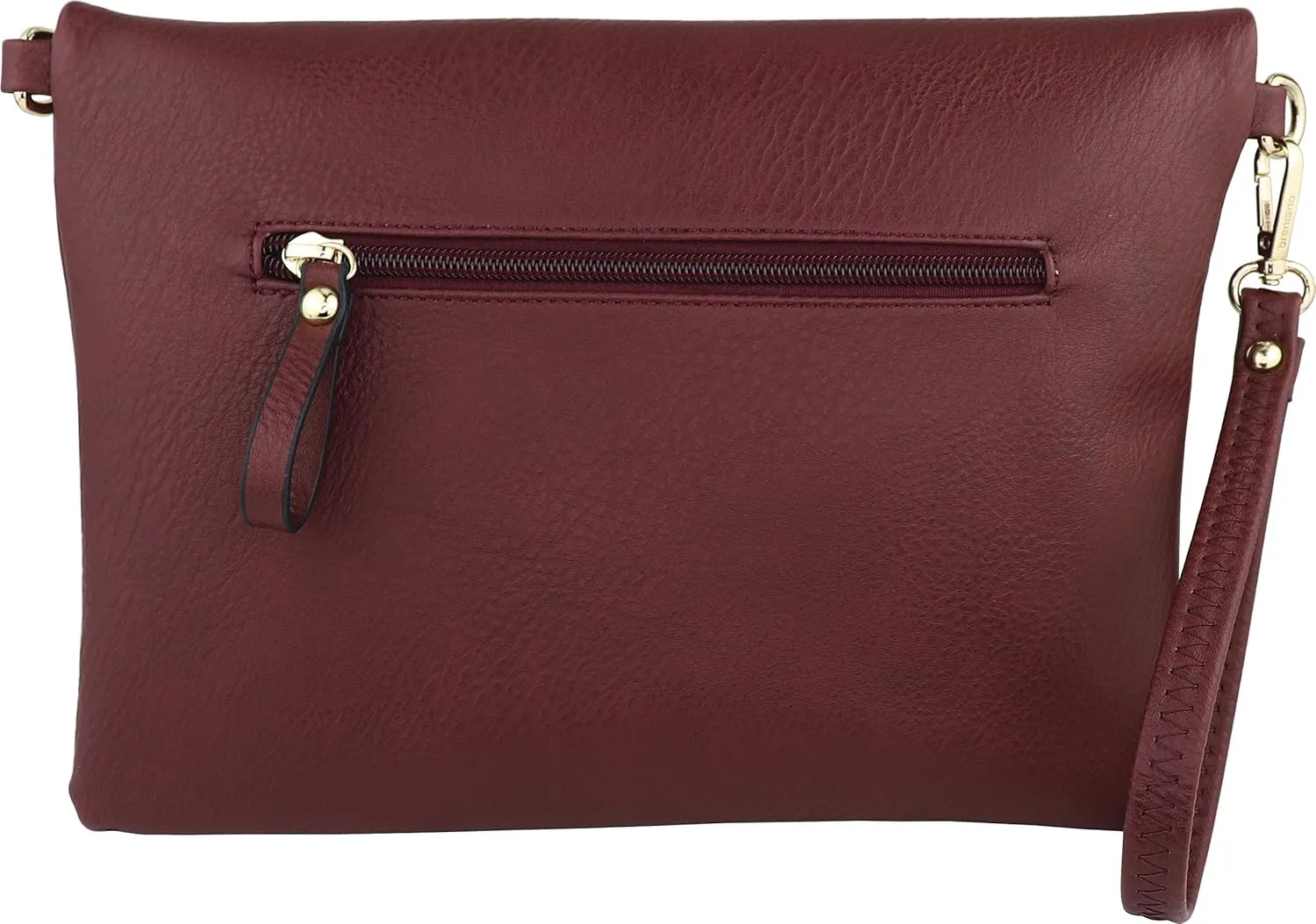 B BRENTANO Fold-Over Envelope Wristlet Clutch Crossbody Bag with Tassel Accents