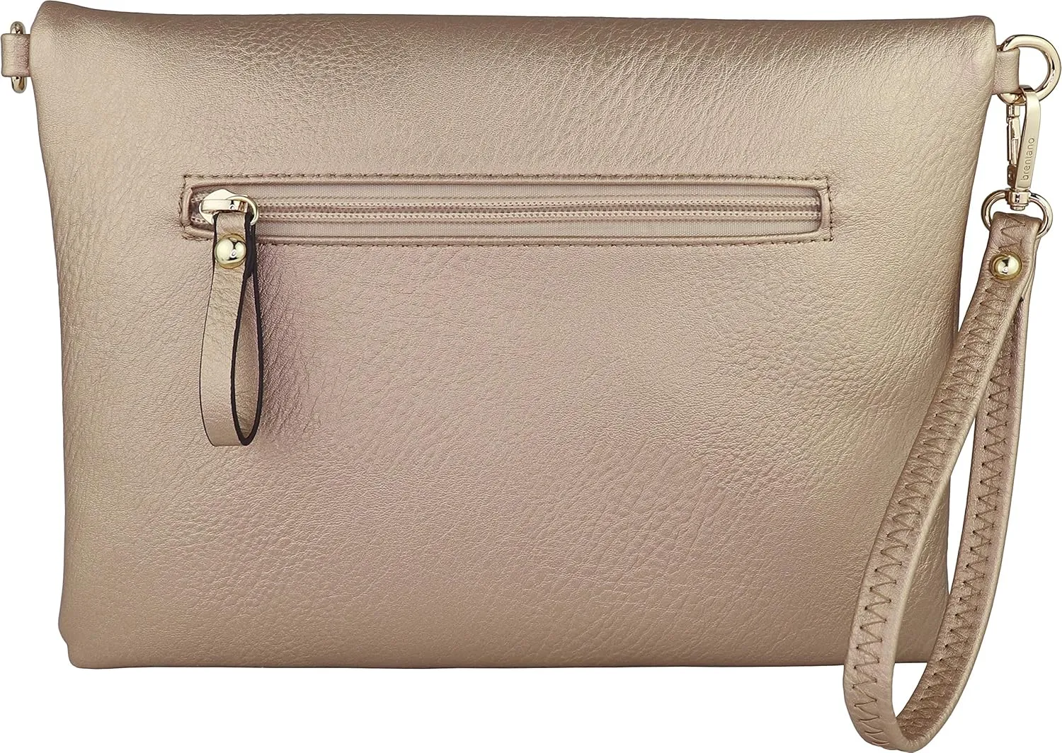 B BRENTANO Fold-Over Envelope Wristlet Clutch Crossbody Bag with Tassel Accents