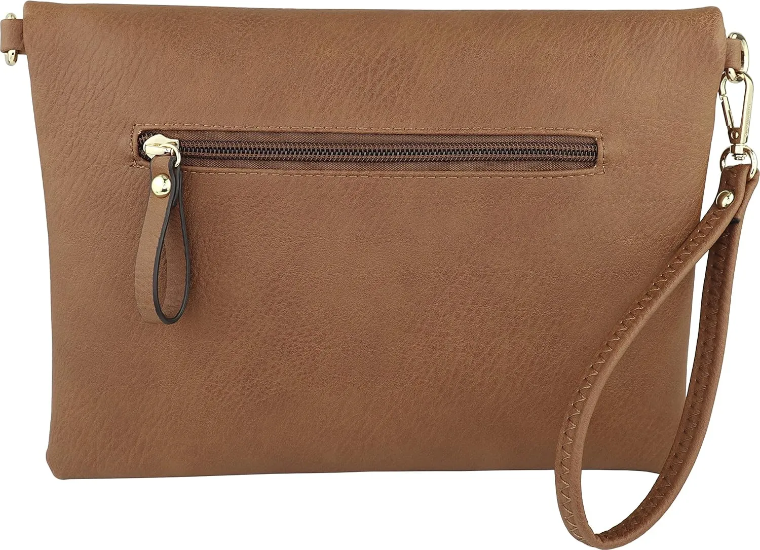 B BRENTANO Fold-Over Envelope Wristlet Clutch Crossbody Bag with Tassel Accents