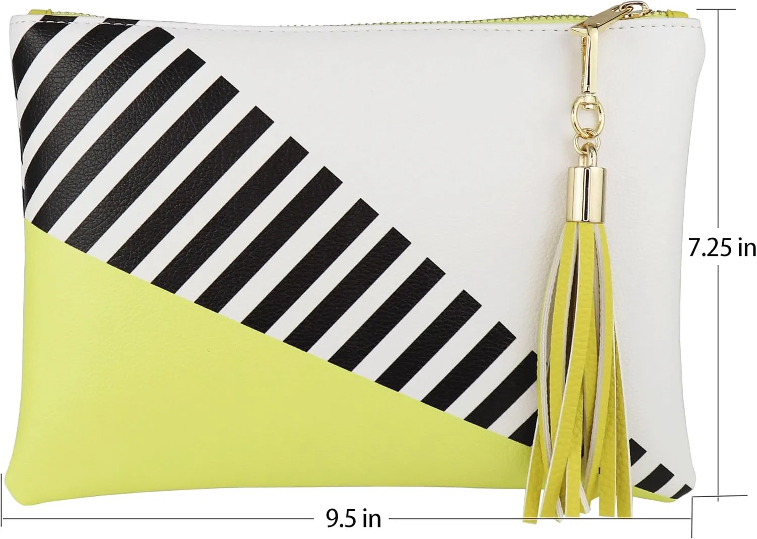 B BRENTANO Vegan Clutch Bag Pouch with Tassel Accent