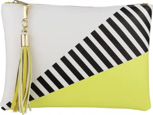 B BRENTANO Vegan Clutch Bag Pouch with Tassel Accent