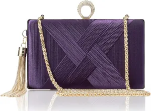 BABEYOND Clutch Purses for Women - Evening Bag Tassel Pendant Clutch for Bride Party Prom Wedding