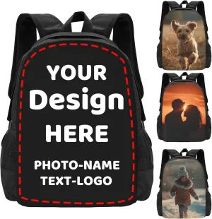 Backpack For Man Women Personalized Large Capacity Backpacks Design With Text Photo Name Logo Customized Backpack For Casual Travel Laptop Bag 16in