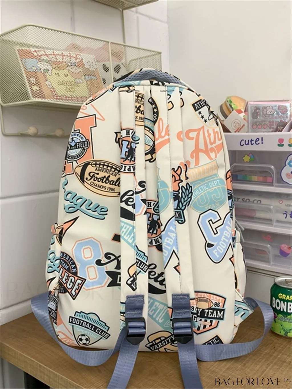 BagForLove - Versatile Graffiti Pattern Travel Backpack: Spacious Laptop School Bag for Students and Outdoor Adventures