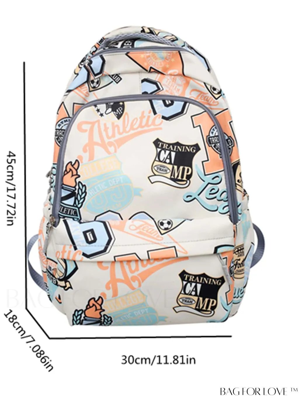 BagForLove - Versatile Graffiti Pattern Travel Backpack: Spacious Laptop School Bag for Students and Outdoor Adventures