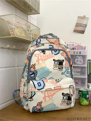 BagForLove - Versatile Graffiti Pattern Travel Backpack: Spacious Laptop School Bag for Students and Outdoor Adventures