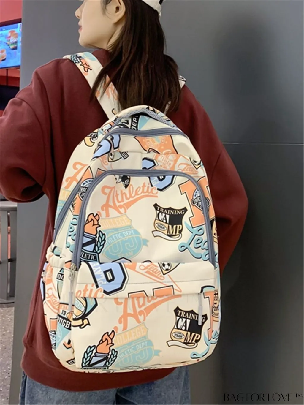BagForLove - Versatile Graffiti Pattern Travel Backpack: Spacious Laptop School Bag for Students and Outdoor Adventures