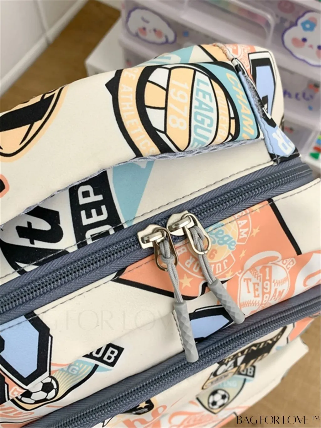 BagForLove - Versatile Graffiti Pattern Travel Backpack: Spacious Laptop School Bag for Students and Outdoor Adventures