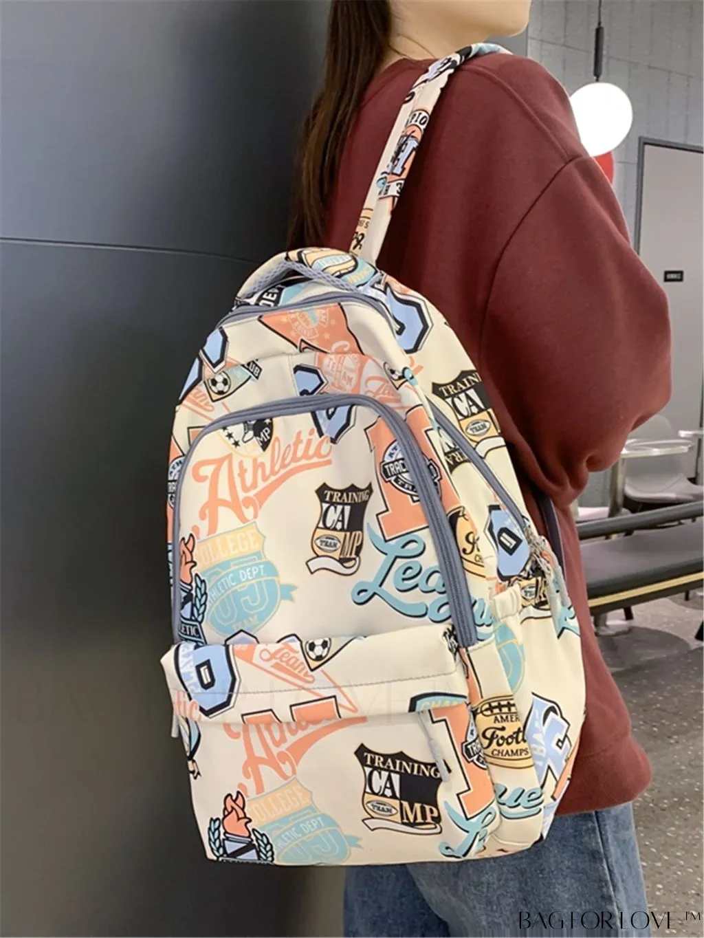 BagForLove - Versatile Graffiti Pattern Travel Backpack: Spacious Laptop School Bag for Students and Outdoor Adventures