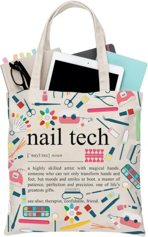 BDPWSS Nail Tech Tote Bag Nail Tech Noun Gift Nail Technician Gift Manicurist Gift Nail Stylist Artist Gift Beautician Gift