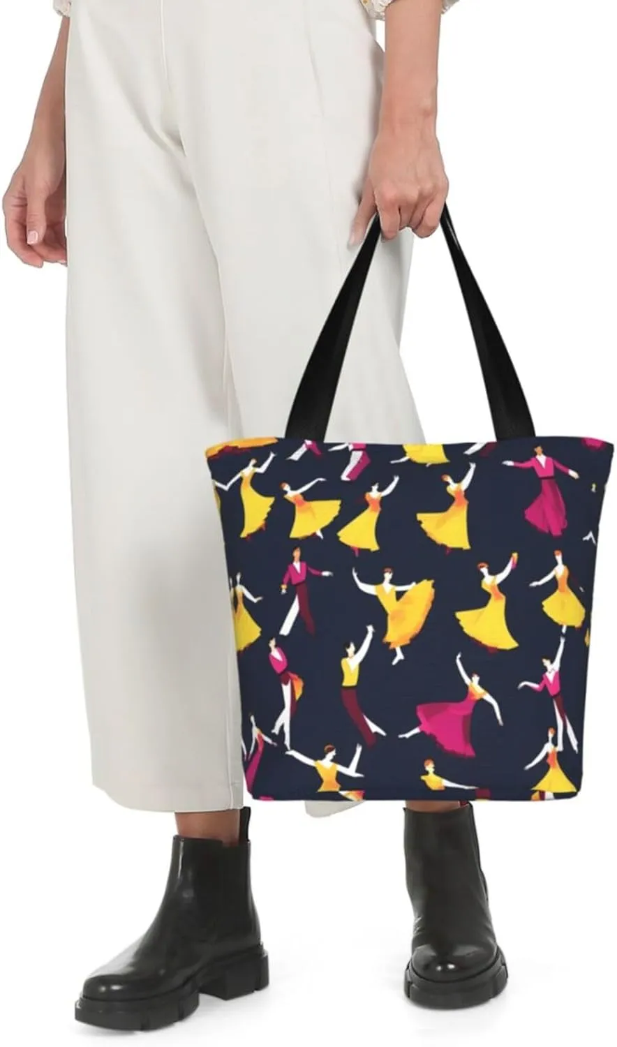 Beach Scene With Chairs Print Shoulder Tote Bag Women'S Large Size Handbag Casual Tote Shopping Bag For Women