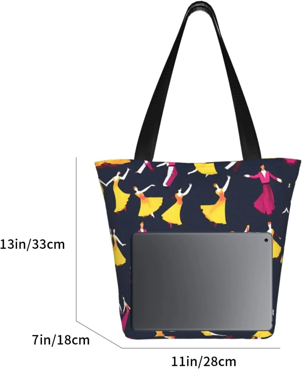 Beach Scene With Chairs Print Shoulder Tote Bag Women'S Large Size Handbag Casual Tote Shopping Bag For Women