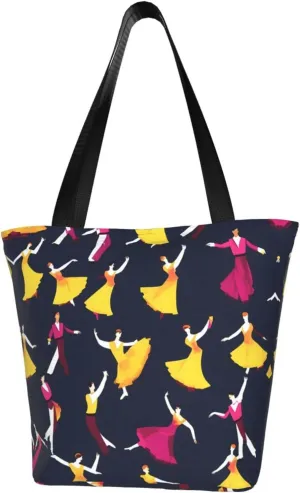 Beach Scene With Chairs Print Shoulder Tote Bag Women'S Large Size Handbag Casual Tote Shopping Bag For Women
