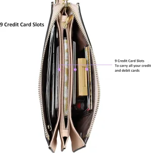 befen Genuine Leather Wristlet Clutch for Women Ultra-Slim Ladies Credit Card Holder Wallet Purses with RFID Protection