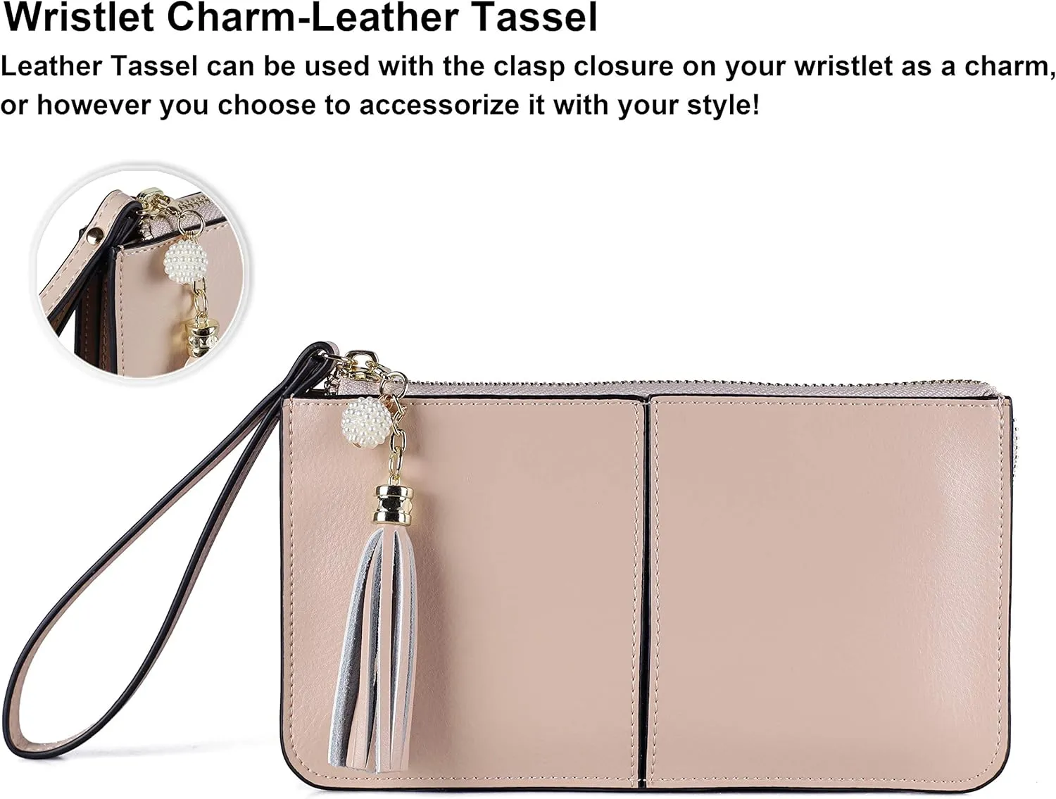 befen Genuine Leather Wristlet Clutch for Women Ultra-Slim Ladies Credit Card Holder Wallet Purses with RFID Protection