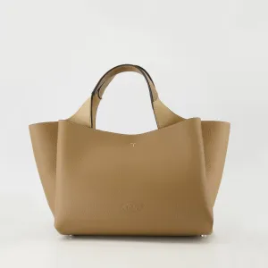 Beige Leather Cabas Bag