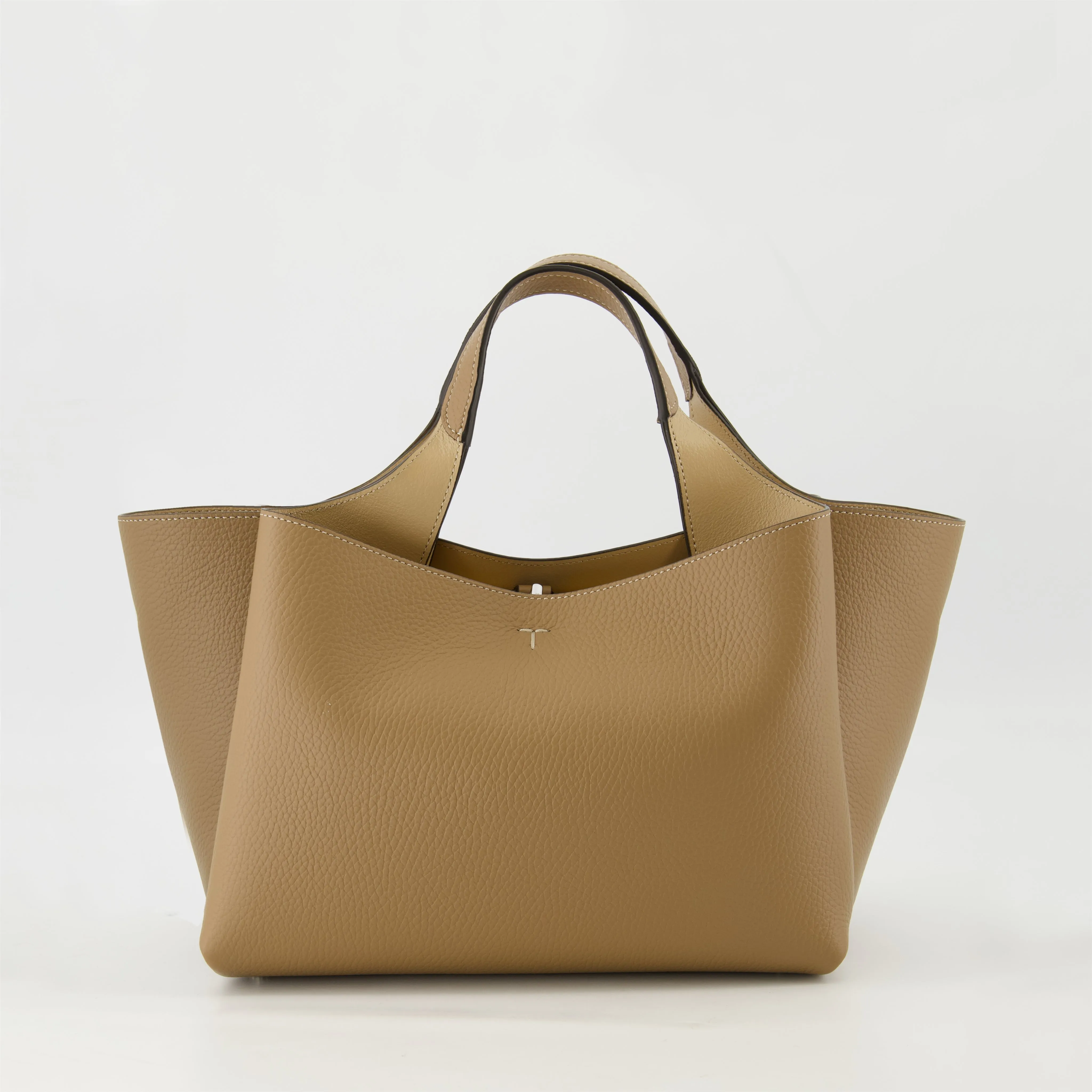 Beige Leather Cabas Bag