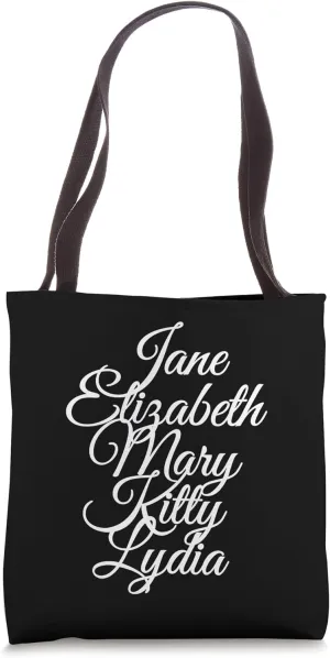 Bennet Sisters from Pride and Prejudice White Print Tote Bag