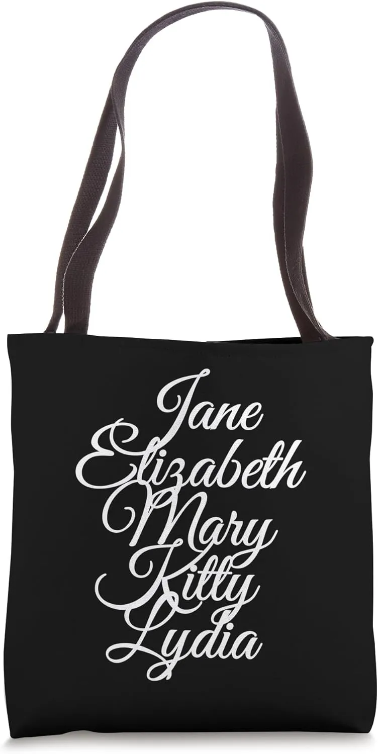 Bennet Sisters from Pride and Prejudice White Print Tote Bag