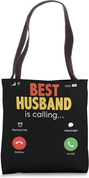Best Husband and Wife Awesome Husbands Fiance Love Couples Tote Bag