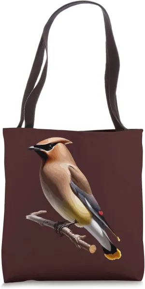 Birdwatching Tee Ornithologist Twitcher Cedar Waxwing Tote Bag