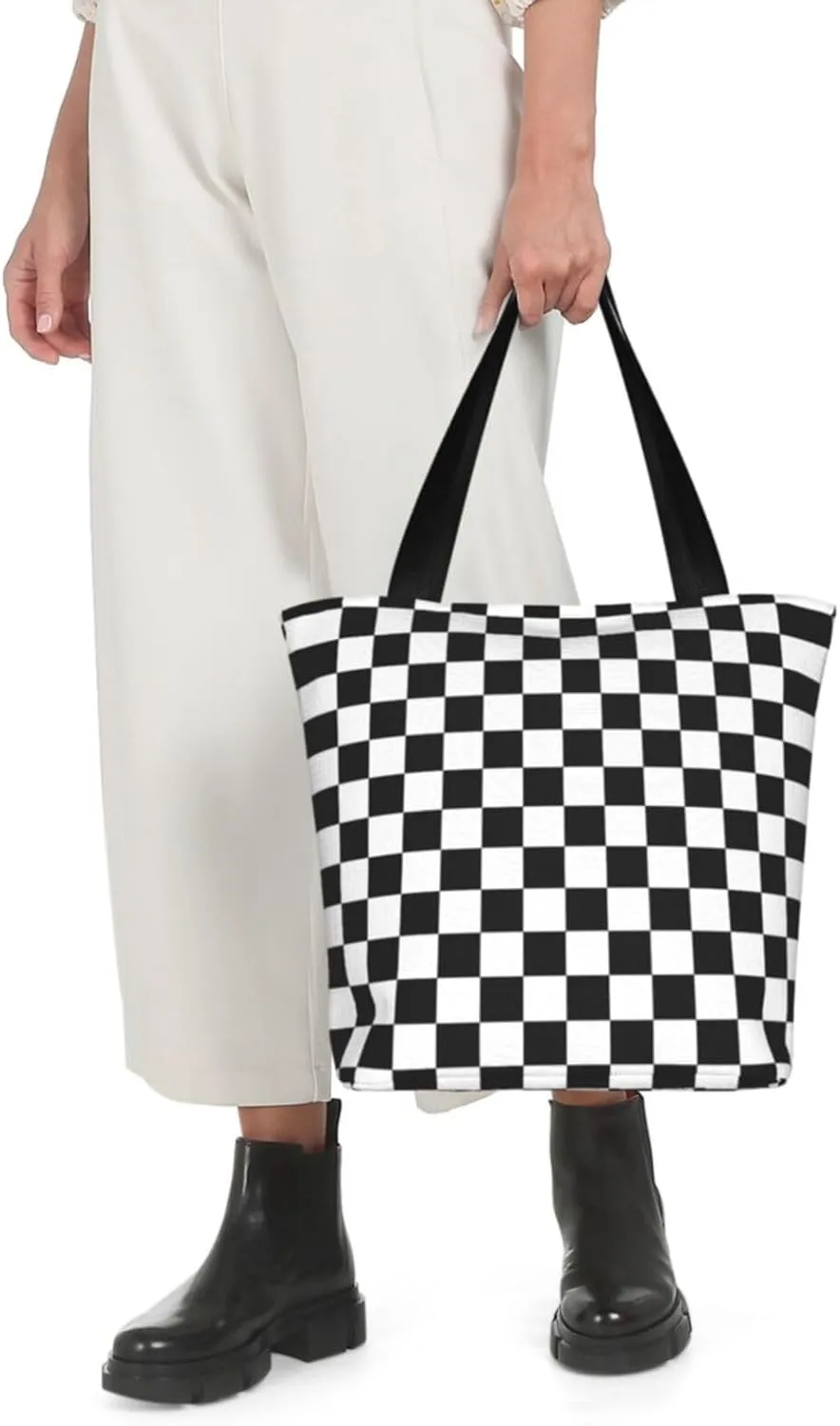 Black Afternoon Tea Print Shoulder Tote Bag Women'S Large Size Handbag Casual Tote Shopping Bag For Women