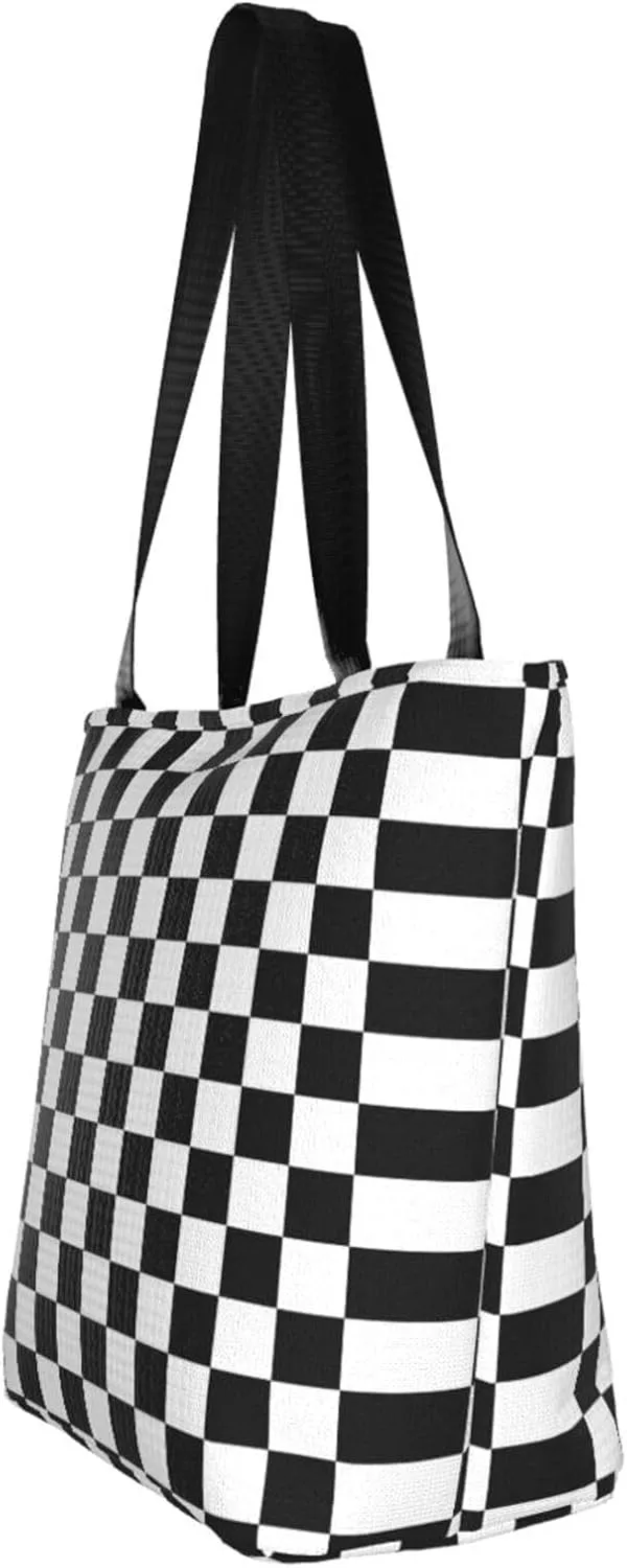 Black Afternoon Tea Print Shoulder Tote Bag Women'S Large Size Handbag Casual Tote Shopping Bag For Women