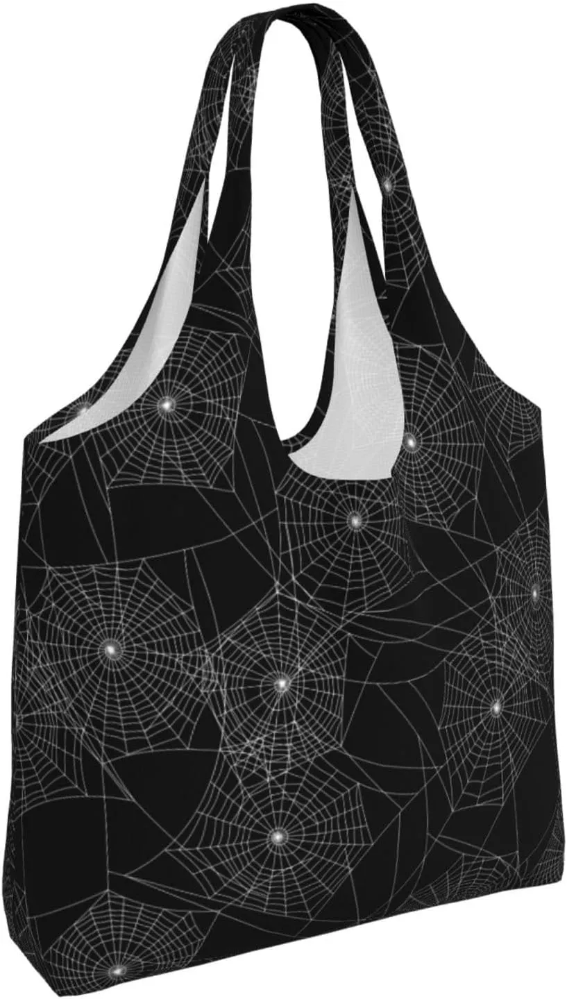 Black and White Cow Print Canvas Tote Bags Reusable Shopping Bag Handbag for Shopper Beach Gifts