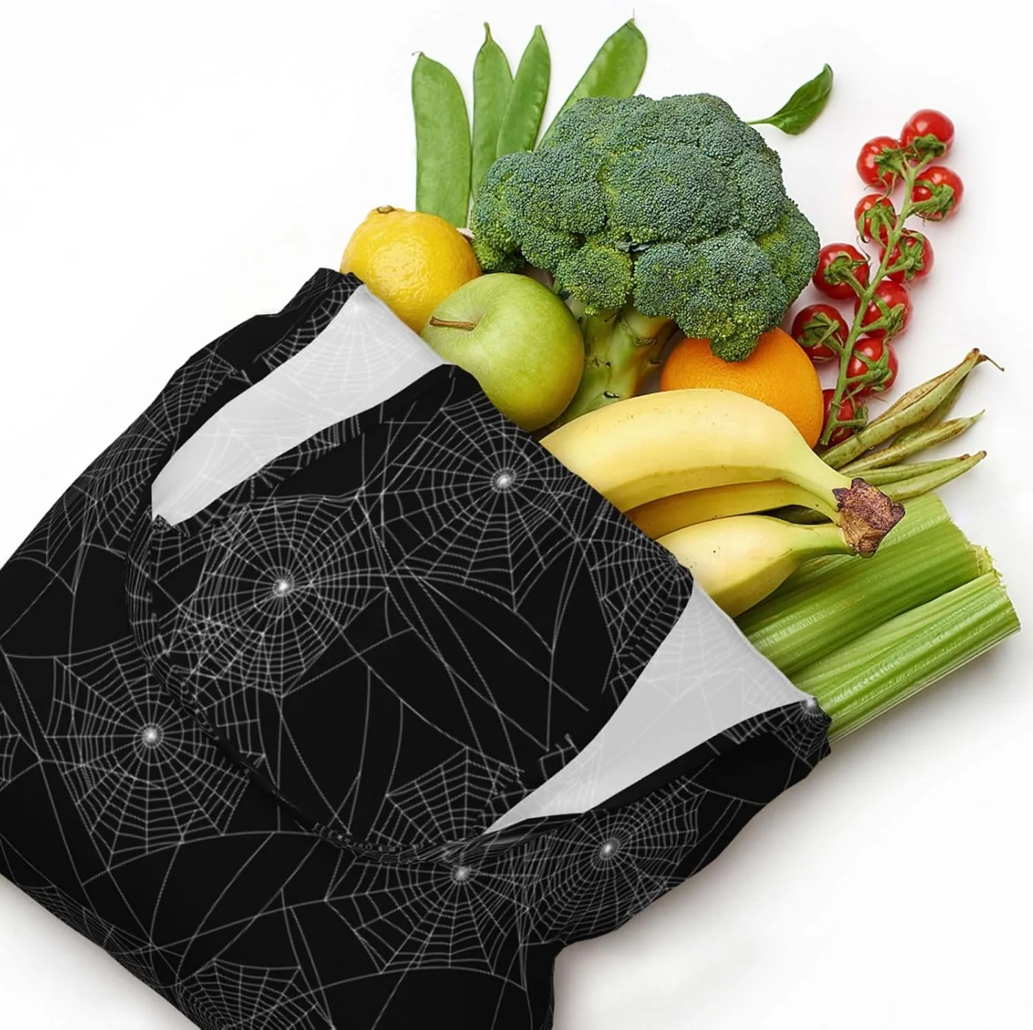 Black and White Cow Print Canvas Tote Bags Reusable Shopping Bag Handbag for Shopper Beach Gifts