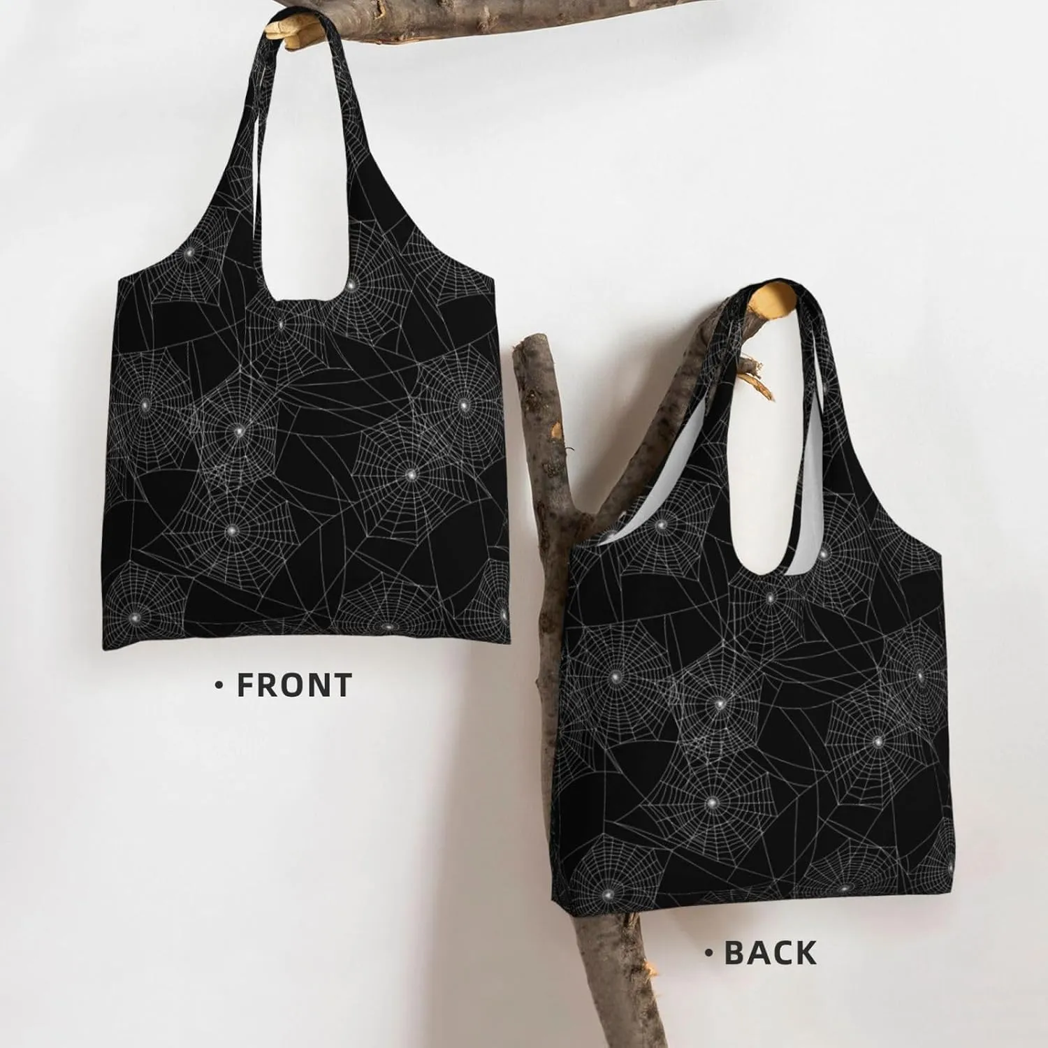 Black and White Cow Print Canvas Tote Bags Reusable Shopping Bag Handbag for Shopper Beach Gifts