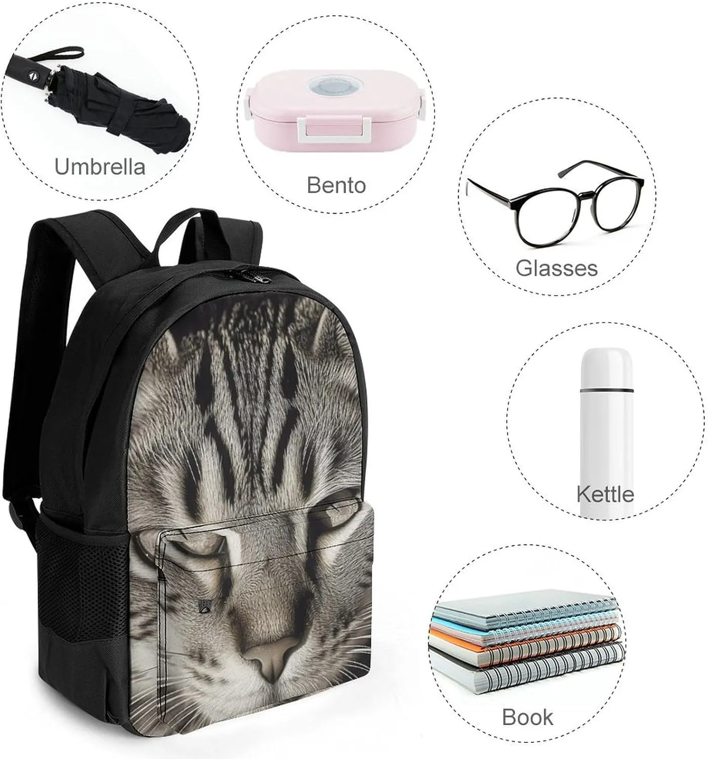 Black And White Image Laptop Backpacks for Women Travel Backpack Casual Daypack Hiking Backpack Business Backpack