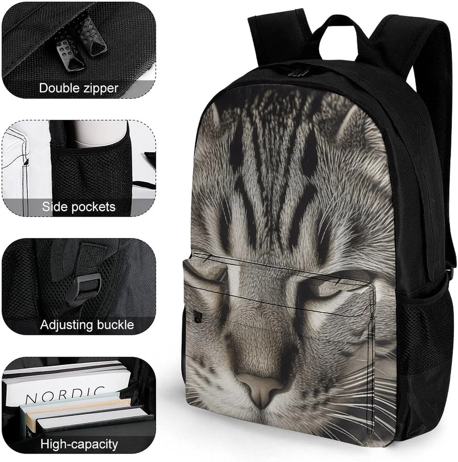 Black And White Image Laptop Backpacks for Women Travel Backpack Casual Daypack Hiking Backpack Business Backpack
