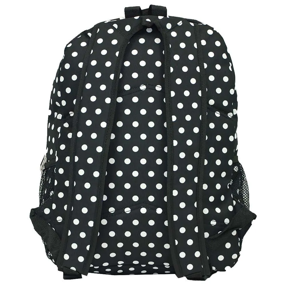 Black and White Polka Dot Monogrammed Backpack