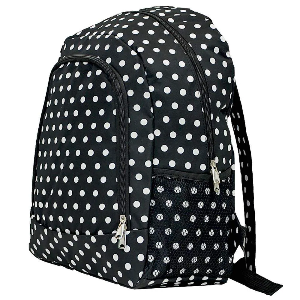 Black and White Polka Dot Monogrammed Backpack