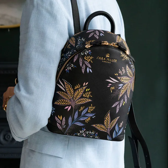 Black Botanic Mini Backpack