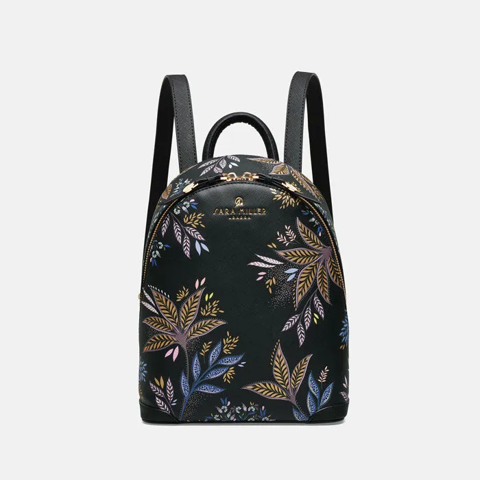 Black Botanic Mini Backpack
