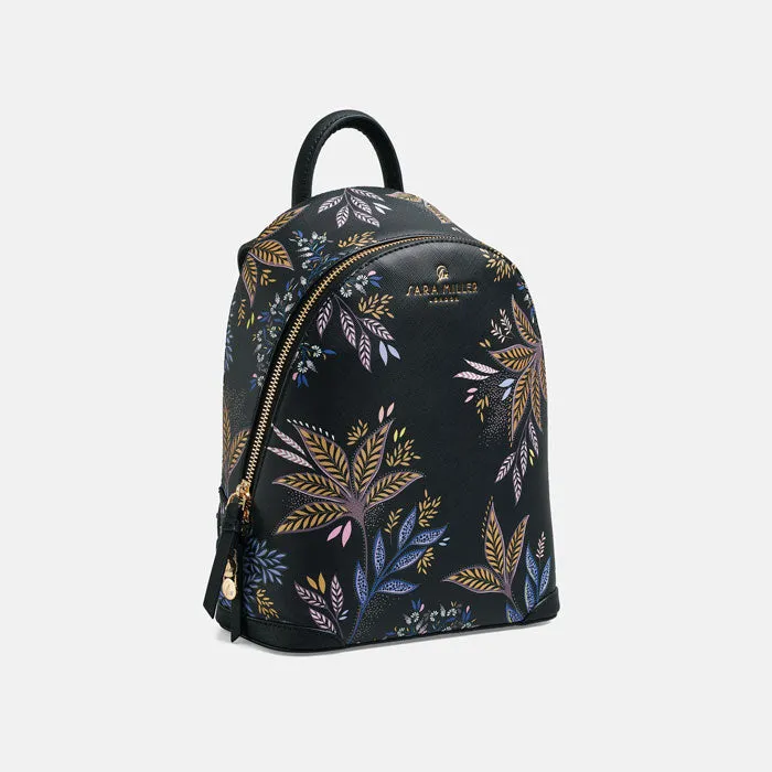 Black Botanic Mini Backpack