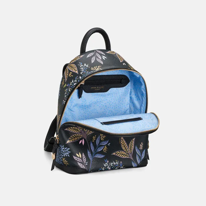 Black Botanic Mini Backpack
