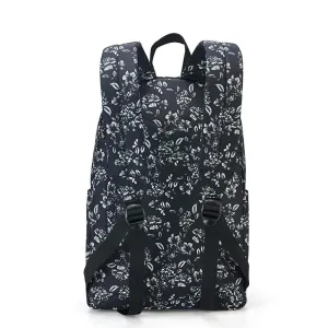 Black Floral Print Backpack